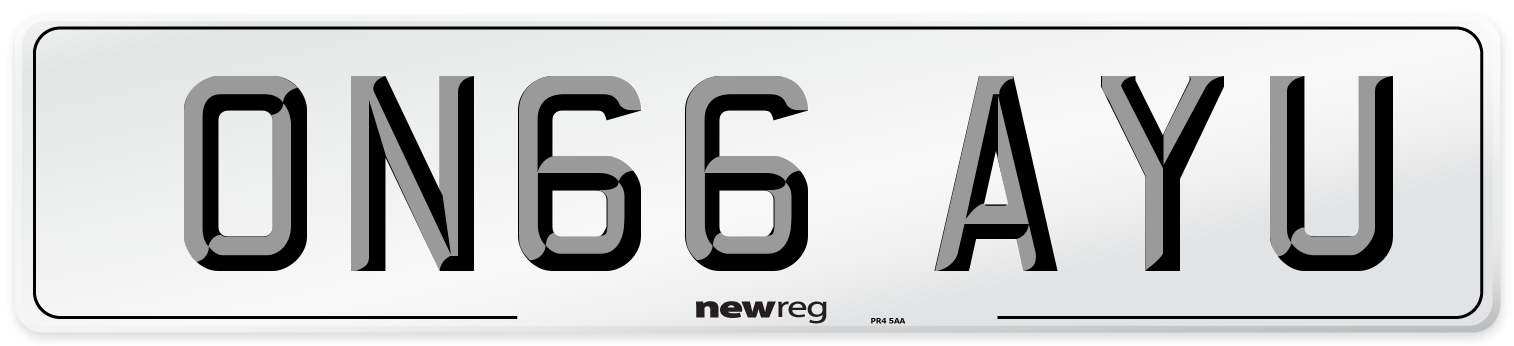 ON66 AYU Number Plate from New Reg